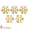 Fleur Rosette Belt Studs or Conchos Pure Solid Brass Set of 5