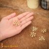 Fleur Rosette Belt Studs or Conchos Pure Solid Brass Set of 5
