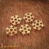 Fleur Rosette Belt Studs or Conchos Pure Solid Brass Set of 5