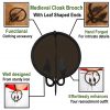 Medieval Cloak Brooch with Leaf Shaped Ends Hand Forged Iron Clothing Accessory
