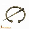 Intricate Penannular Antique Brass Brooch Functional Clothing Accessory