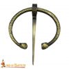 Intricate Penannular Antique Brass Brooch Functional Clothing Accessory