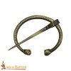 Intricate Penannular Antique Brass Brooch Functional Clothing Accessory