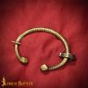 Intricate Penannular Antique Brass Brooch Functional Clothing Accessory