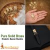 Pure Solid Brass Historic Saxon Buckle Functional Belt Accessory