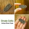 Ornate Celtic Antiqued Brass Viking Belt End Chape Functional Belt Accessory
