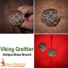 Viking Greiftier Antique Brass Brooch Set of 2
