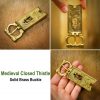 Medieval Closed Thistle Buckle Pure Solid Brass Belt Accessory