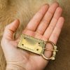 Medieval Pure Solid Brass Belt Buckle Functional Clothing Accessory
