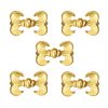 Renaissance Brilliant Brass Leather Mounts Pure Solid Brass Set of 5