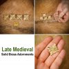 Medieval Pure Solid Brass Leather Mounts Functional Set of 5