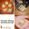 Ornate Viking Pure Solid Brass Belt End Chape