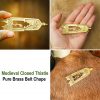 Closed Thistle Pure Solid Brass Belt End Chape