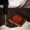 Fleur de Lis Navigation Compass Handcrafted Genuine Leather Journal Diary Notes