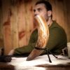 Medieval Viking Drinking Horn with Natural Finish Handcrafted Genuine Ox Horn