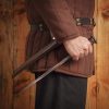 Medieval Rondell Dagger with Genuine Leather Scabbard
