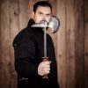 Late Medieval Full Tang Battle Axe with Leather Wrapped Handle