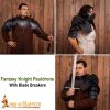 Fantasy Black Pauldrons with Blade Breakers