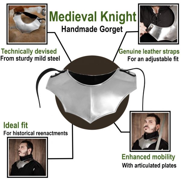 Medieval Knightly Avenger Steel Gorget