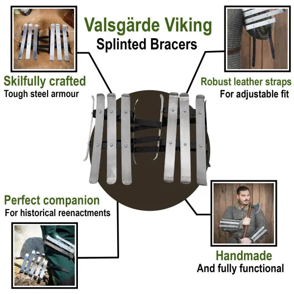 Valsgärde Viking Splinted Bracers - Authentic Armor Gear