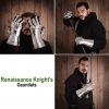 Medieval Fantasy Knight Gauntlets with Suede Leather Gloves