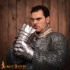 Medieval Fantasy Knight Gauntlets with Suede Leather Gloves