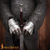 Medieval Fantasy Knight Gauntlets with Suede Leather Gloves