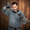 Late Medieval Chainmail Gauntlets Suede Gloves and Steel Plates