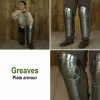 Medieval fantasy Greaves with included Knee Cops Poleyns 18 gauge