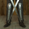 Medieval fantasy Greaves with included Knee Cops Poleyns 18 gauge