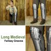 Medieval fantasy Greaves with included Knee Cops Poleyns 18 gauge