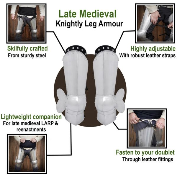 Late Medieval Knight Steel Leg Armor