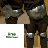 Late Medieval Knight Padded Poleyns Steel Knee Armour