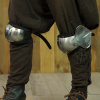 Late Medieval Knight Padded Poleyns Steel Knee Armour