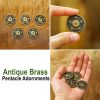 Antique Brass Pentacle Adornments Set of 5 Ideal Leather and Clothing Accessory