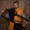 Eight Tier Wall Mounting Handcrafted Genuine Hardwood Sword and Axe Stand