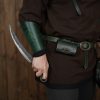 Warrior of the Realm Genuine Leather Bracers with Viking Valknut Symbol