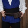 Multi Pouch Suede Waist Belt Bag