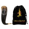 Algiz Protection Rune Drinking Horn With Brass Decoration Genuine Ox Horn