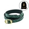 Embossed Green Medieval Handcrafted Leather Belt with Brass Buckle