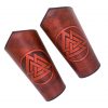 Warrior of the Realm Genuine Leather Bracers with Viking Valknut Symbol