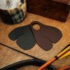 Genuine Leather Archery Finger Tabs / Protectors Set of 2 Black and Brown