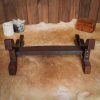 Handcrafted Genuine Hardwood Two Tier Sword and Axe Stand