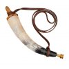 Medieval Viking Gun Powder Horn with Pure Brass Valve Handcrafted Genuine Ox Horn