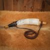 Medieval Viking Gun Powder Horn with Pure Brass Valve Handcrafted Genuine Ox Horn
