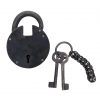 Ancient Dungeon Large Hand Forged Iron Padlock with Functional Paired Keys