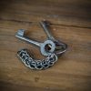Ancient Dungeon Large Hand Forged Iron Padlock with Functional Paired Keys