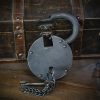 Ancient Dungeon Large Hand Forged Iron Padlock with Functional Paired Keys