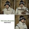 Burgundian Kettle Helmet Historically Accurate 15th century helmet