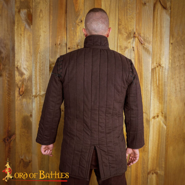 Medieval Padded Gambeson (Type 1) with front Buckles – Perfect for LARP, Medieval Events, and Renfairs - Brown Finish - Image 5